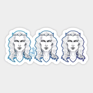 Fairy King Cyan Royal Blue Mug Sticker